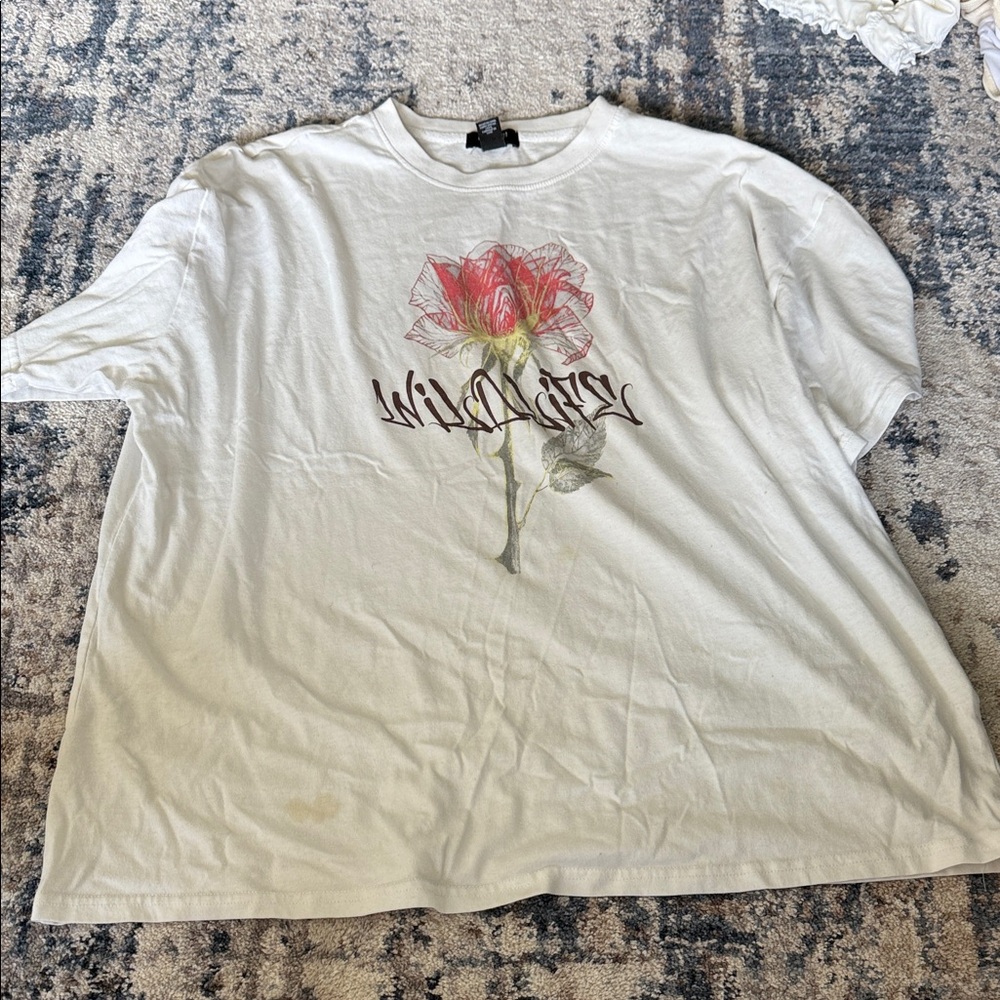 Forever 21 White Tee with Red Graphic